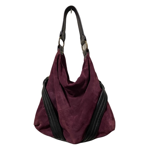 Maurizio Taiuti Italian Leather Shoulder Bag Wine Plum Color - Picture 14 of 14